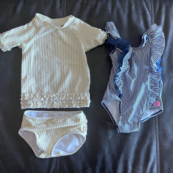 Girls 3T RuffleButts Swim - Picture 1 of 2